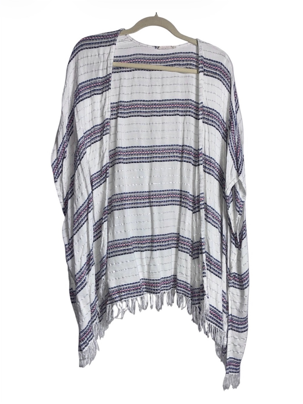 Rebellion Open-Weave Striped Kimono